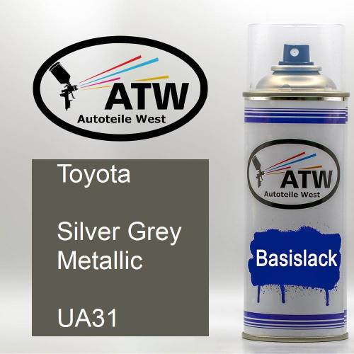 Toyota, Silver Grey Metallic, UA31: 400ml Sprühdose, von ATW Autoteile West.